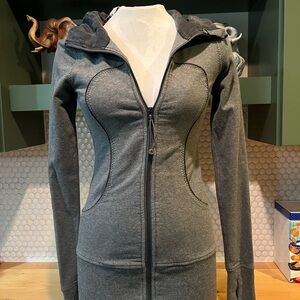 Lululemon Gray Zip-Up Hoodie, missing pull string